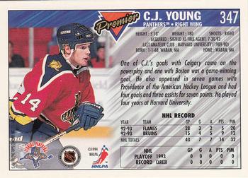 1993-94 Topps Premier - Gold #347 C.J. Young Back