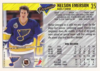 1993-94 Topps Premier - Gold #35 Nelson Emerson Back