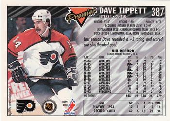 1993-94 Topps Premier - Gold #387 Dave Tippett Back