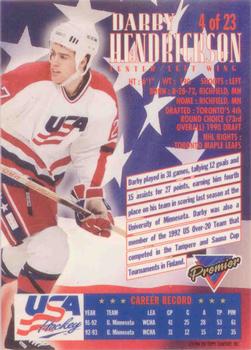 1993-94 Topps Premier - Team USA #4 Darby Hendrickson Back