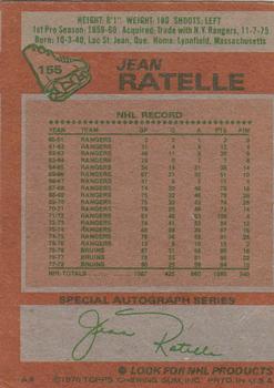 1978-79 Topps #155 Jean Ratelle Back