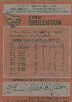 1978-79 Topps #183 Chris Oddleifson Back