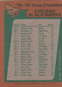 1978-79 Topps #195 Chicago Black Hawks Team Back