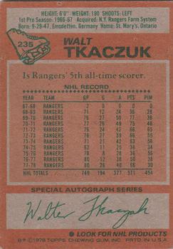 1978-79 Topps #235 Walt Tkaczuk Back