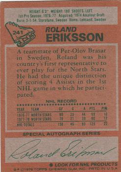1978-79 Topps #241 Roland Eriksson Back