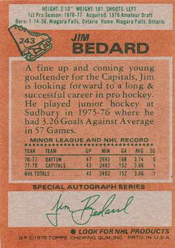 1978-79 Topps #243 Jim Bedard Back