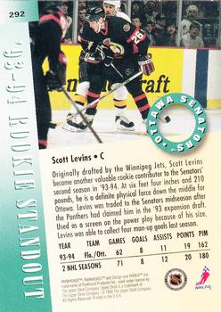 1994-95 Parkhurst - Parkie Gold #292 Scott Levins Back