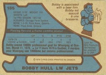 1979-80 O-Pee-Chee #185 Bobby Hull Back