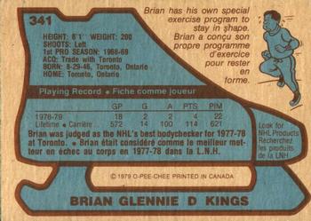 1979-80 O-Pee-Chee #341 Brian Glennie Back