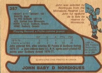 1979-80 O-Pee-Chee #357 John Baby Back