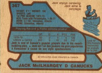 1979-80 O-Pee-Chee #367 Jack McIlhargey Back