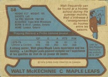 1979-80 O-Pee-Chee #68 Walt McKechnie Back