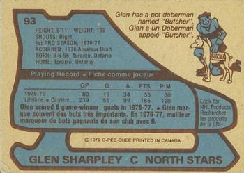 1979-80 O-Pee-Chee #93 Glen Sharpley Back