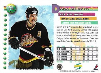 1994-95 Score - Gold Line #134 Dana Murzyn Back