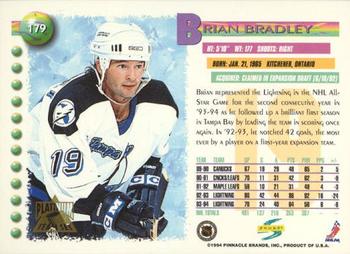 1994-95 Score - Platinum #179 Brian Bradley Back