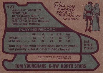 1979-80 Topps #177 Tom Younghans Back