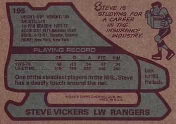 1979-80 Topps #195 Steve Vickers Back