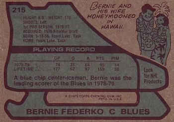 1979-80 Topps #215 Bernie Federko Back