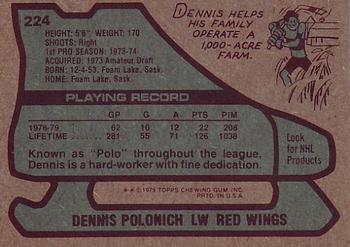 1979-80 Topps #224 Dennis Polonich Back