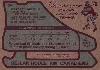 1979-80 Topps #34 Rejean Houle Back