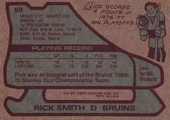 1979-80 Topps #59 Rick Smith Back