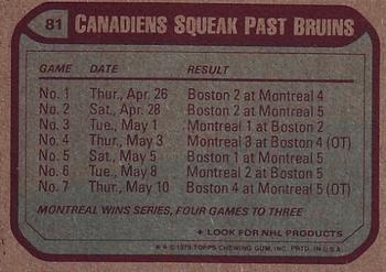1979-80 Topps #81 1979-80 Stanley Cup Semi-Finals Back