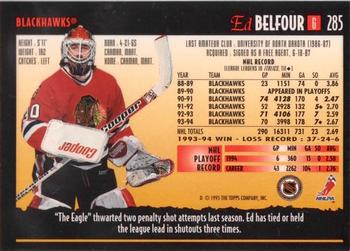 1994-95 Topps Premier - Special Effects #285 Ed Belfour Back