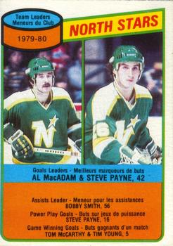 1980-81 O-Pee-Chee #139 Al MacAdam / Steve Payne Front