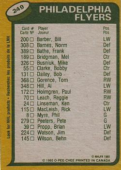 1980-81 O-Pee-Chee #249 Reggie Leach Back