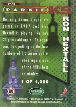 1995-96 Parkhurst International - Parkie Picks #PP-33 Ron Hextall Back