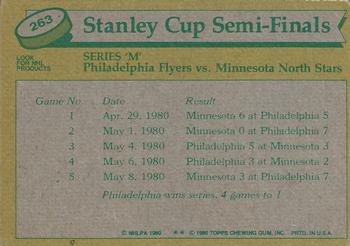 1980-81 Topps #263 Stanley Cup Semi-Finals Back