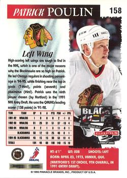 1995-96 Score - Black Ice #158 Patrick Poulin Back