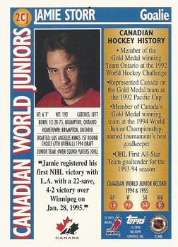 1995-96 Topps - Canadian World Juniors #2CJ Jamie Storr Back