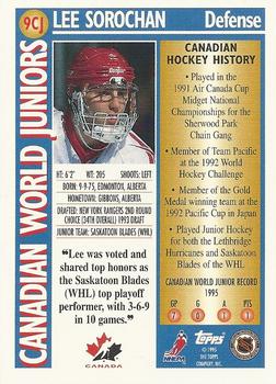 1995-96 Topps - Canadian World Juniors #9CJ Lee Sorochan Back