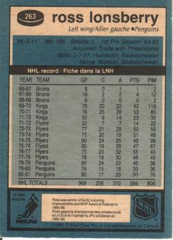 1981-82 O-Pee-Chee #263 Ross Lonsberry Back