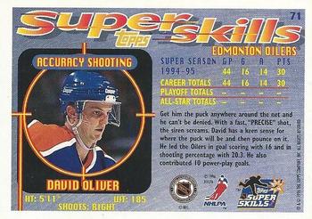 1995-96 Topps Super Skills - Platinum #71 David Oliver Back