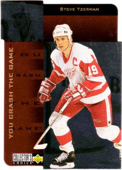 1996-97 Collector's Choice - You Crash the Game Gold Exchange #CR10 Steve Yzerman Front