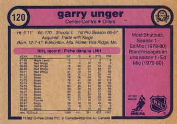 1982-83 O-Pee-Chee #120 Garry Unger Back