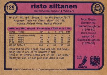 1982-83 O-Pee-Chee #129 Risto Siltanen Back