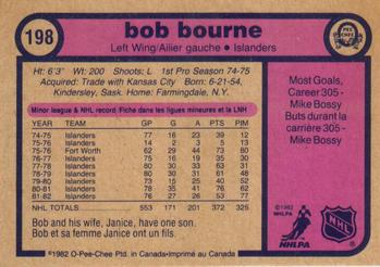 1982-83 O-Pee-Chee #198 Bob Bourne Back