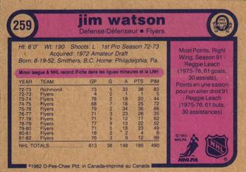 1982-83 O-Pee-Chee #259 Jim Watson Back