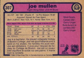 1982-83 O-Pee-Chee #307 Joe Mullen Back