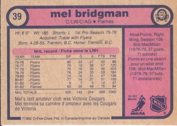 1982-83 O-Pee-Chee #39 Mel Bridgman Back