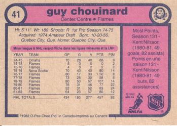 1982-83 O-Pee-Chee #41 Guy Chouinard Back