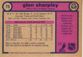 1982-83 O-Pee-Chee #75 Glen Sharpley Back