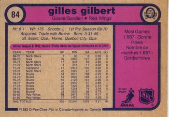 1982-83 O-Pee-Chee #84 Gilles Gilbert Back