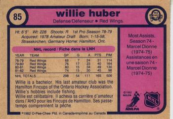 1982-83 O-Pee-Chee #85 Willie Huber Back