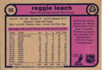 1982-83 O-Pee-Chee #90 Reggie Leach Back