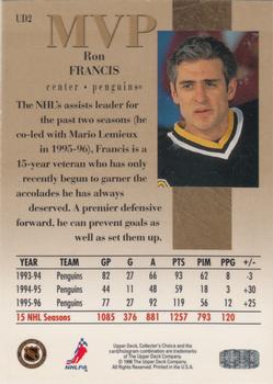 1996-97 Collector's Choice - Upper Deck MVP Gold #UD2 Ron Francis Back