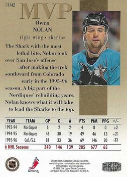 1996-97 Collector's Choice - Upper Deck MVP Gold #UD42 Owen Nolan Back